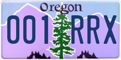 OR license plate 001RRX