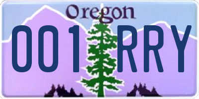 OR license plate 001RRY