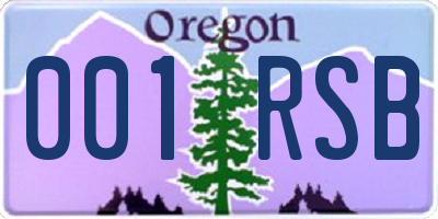 OR license plate 001RSB