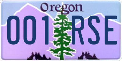 OR license plate 001RSE
