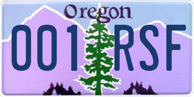 OR license plate 001RSF