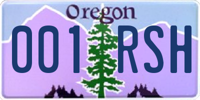 OR license plate 001RSH