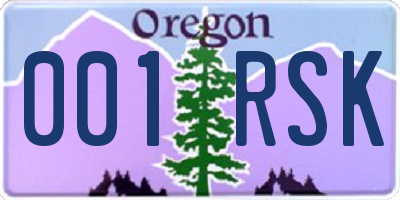 OR license plate 001RSK