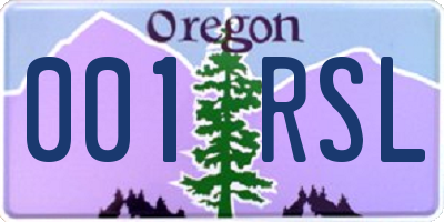 OR license plate 001RSL