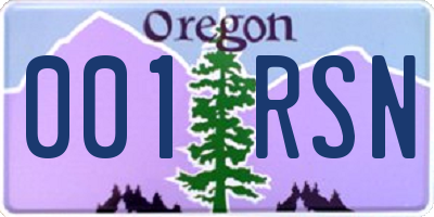 OR license plate 001RSN