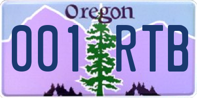 OR license plate 001RTB