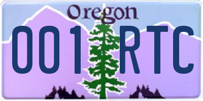 OR license plate 001RTC