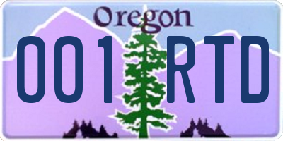 OR license plate 001RTD