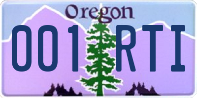 OR license plate 001RTI