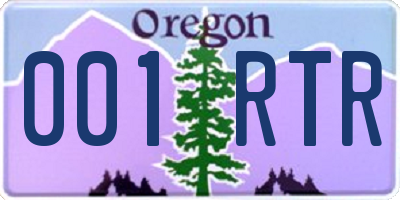 OR license plate 001RTR