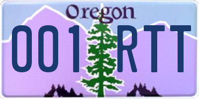 OR license plate 001RTT