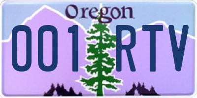 OR license plate 001RTV