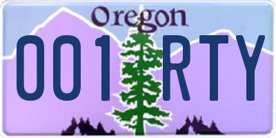 OR license plate 001RTY