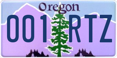 OR license plate 001RTZ