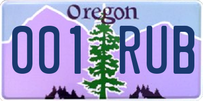 OR license plate 001RUB