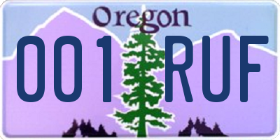 OR license plate 001RUF