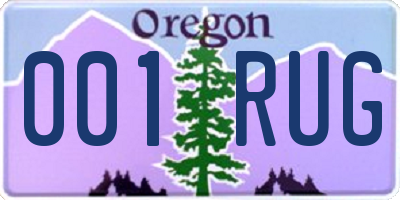 OR license plate 001RUG