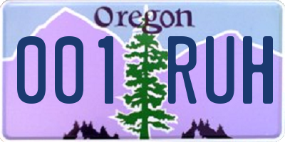 OR license plate 001RUH