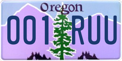OR license plate 001RUU