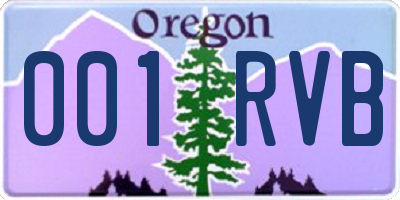 OR license plate 001RVB