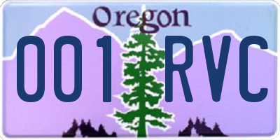 OR license plate 001RVC