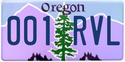 OR license plate 001RVL