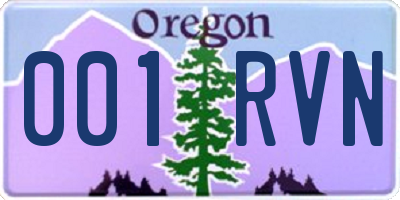 OR license plate 001RVN