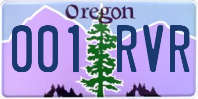 OR license plate 001RVR