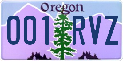 OR license plate 001RVZ