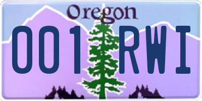 OR license plate 001RWI