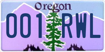 OR license plate 001RWL