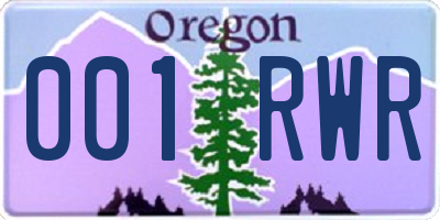 OR license plate 001RWR