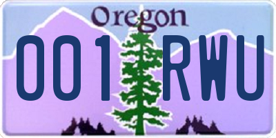 OR license plate 001RWU