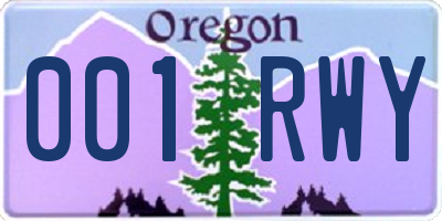 OR license plate 001RWY