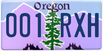 OR license plate 001RXH