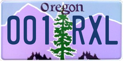 OR license plate 001RXL