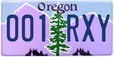 OR license plate 001RXY