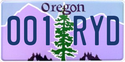 OR license plate 001RYD