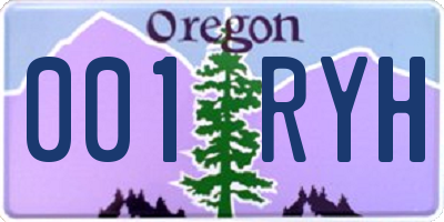 OR license plate 001RYH