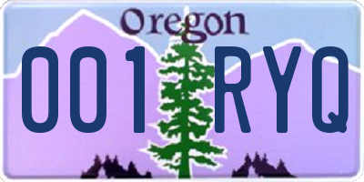 OR license plate 001RYQ