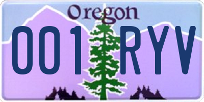 OR license plate 001RYV