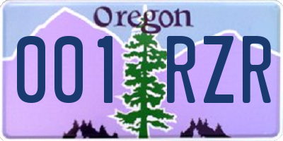 OR license plate 001RZR