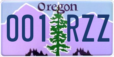 OR license plate 001RZZ