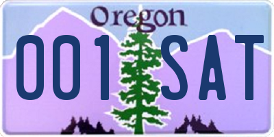 OR license plate 001SAT