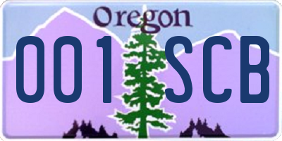 OR license plate 001SCB