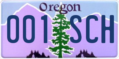 OR license plate 001SCH