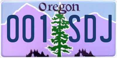 OR license plate 001SDJ