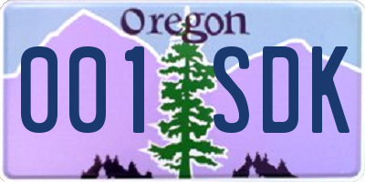 OR license plate 001SDK