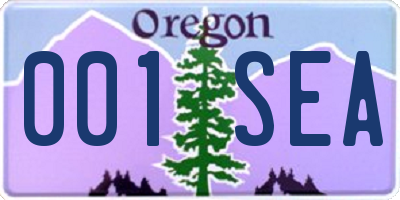 OR license plate 001SEA