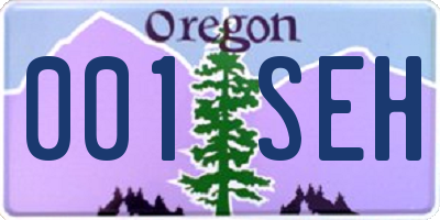 OR license plate 001SEH